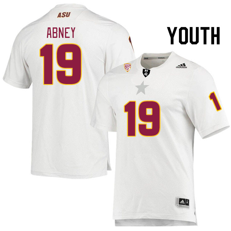 Youth #19 Keith Abney Arizona State Sun Devils College Football Jerseys Stitched Sale-White